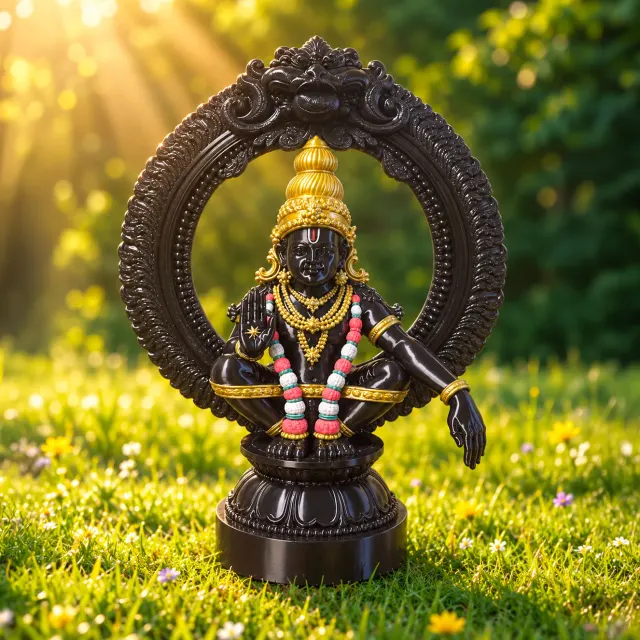 Lord Ayyappan Idol – 3D Printed Swamy Ayyappa Idol for Pooja Room, Home, Office & Car Dashboard