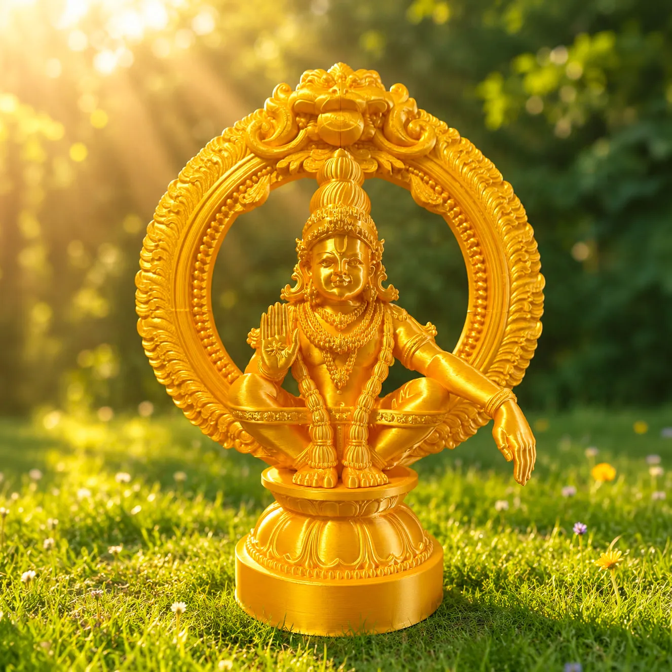 Lord Ayyappan Idol – 3D Printed Swamy Ayyappa Idol for Pooja Room, Home, Office & Car Dashboard — God Idols, view 2